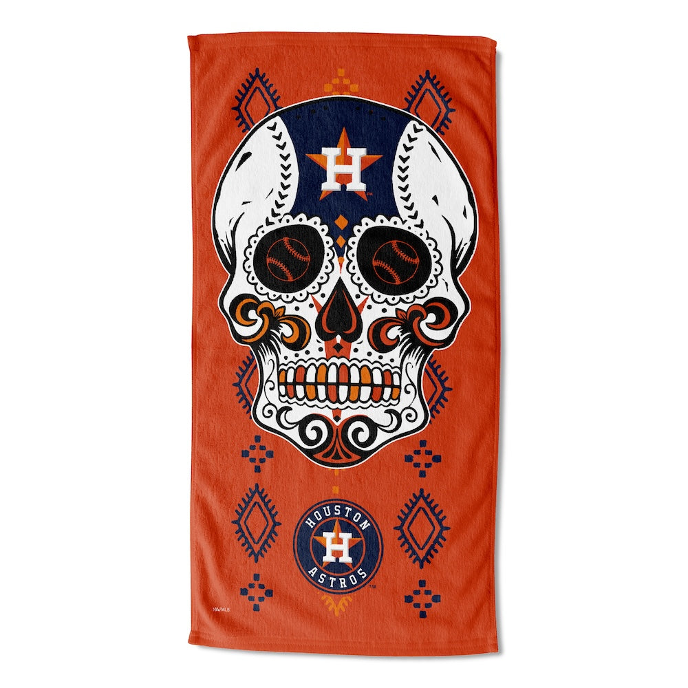 Houston Astros color block beach towel