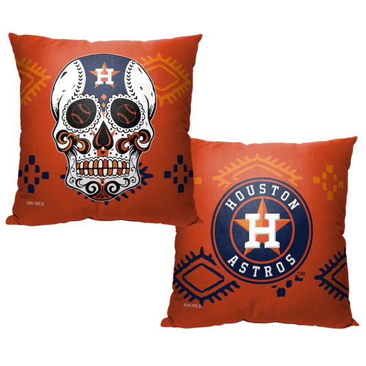 Houston Astros CANDY SKULL throw pillow