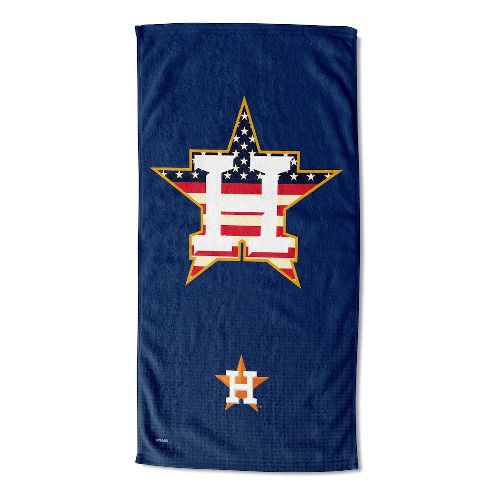 Houston Astros color block beach towel