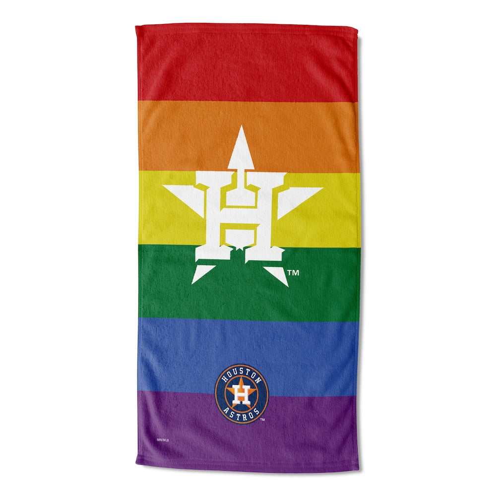 Houston Astros color block beach towel