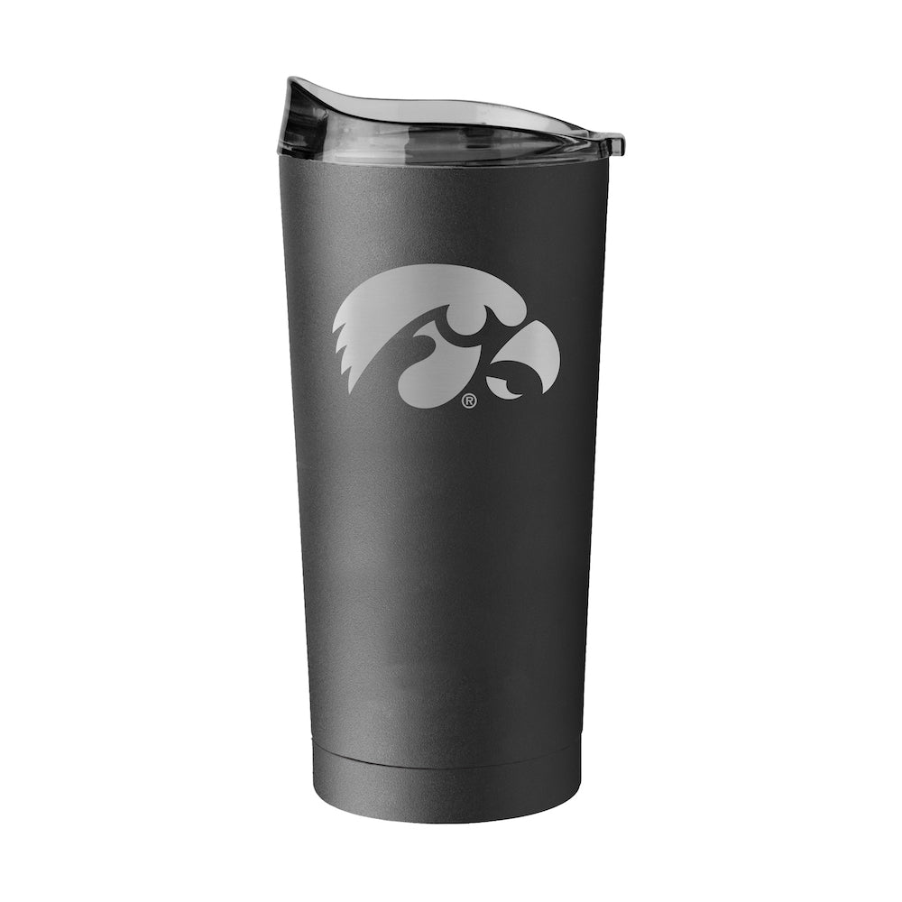 Iowa Hawkeyes 20 oz black etch travel tumbler