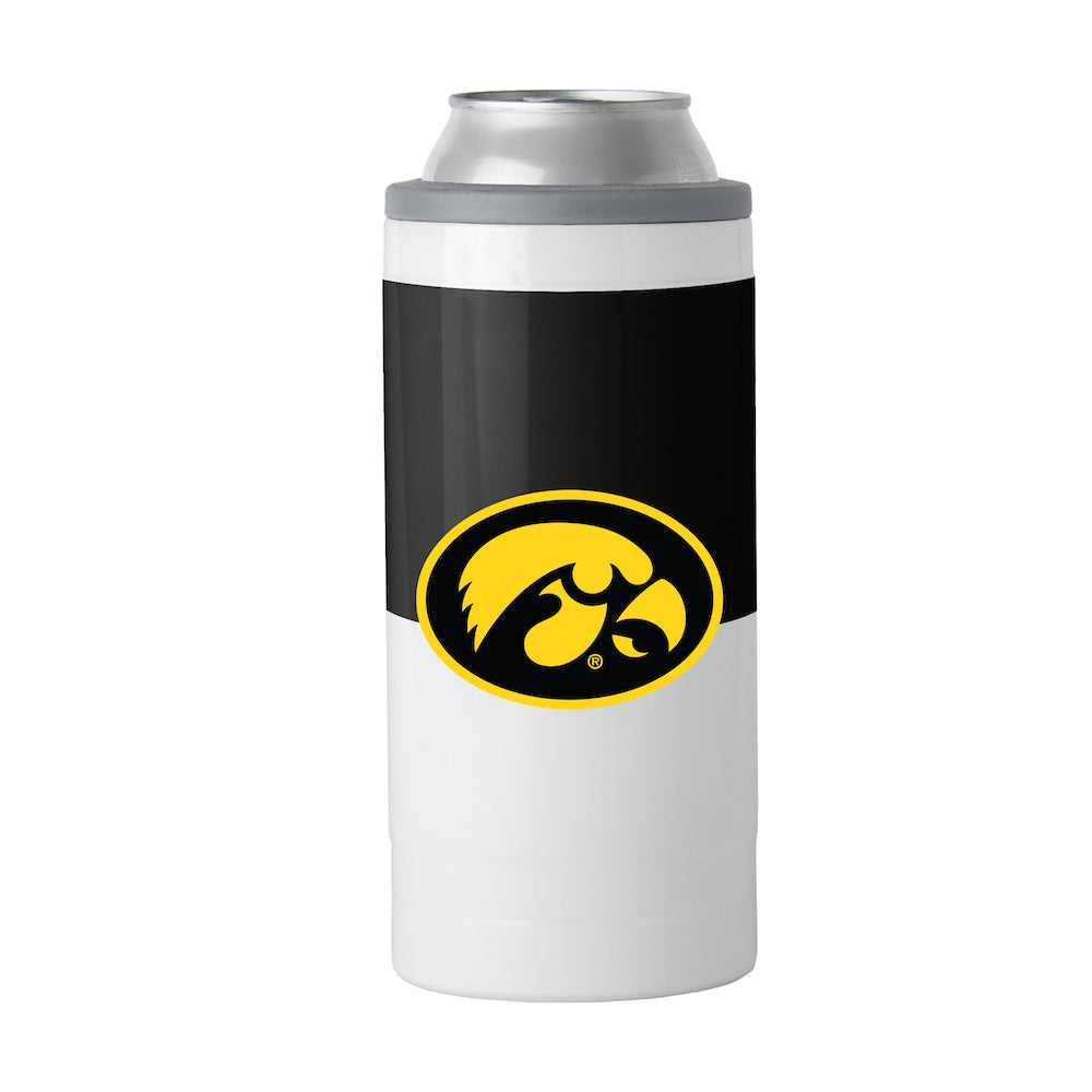Iowa Hawkeyes colorblock slim can coolie