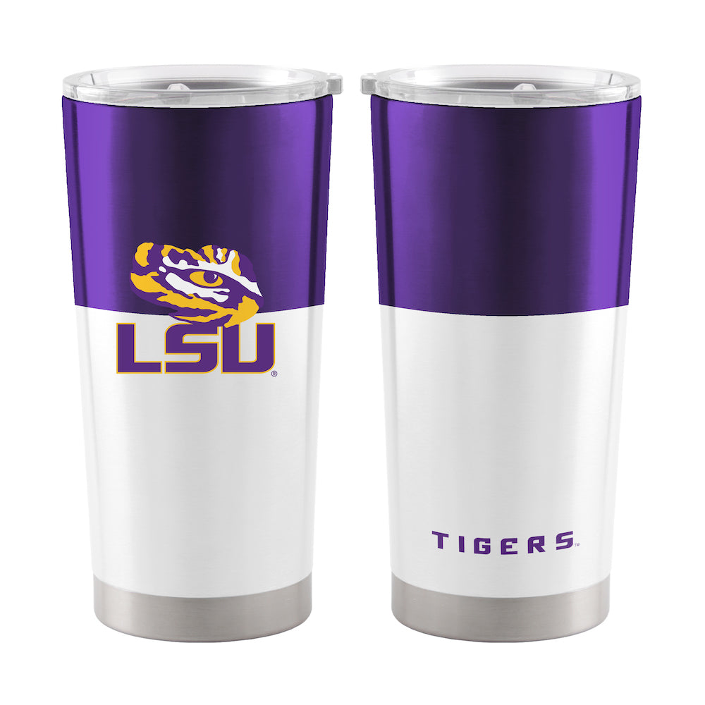 LSU Tigers 20 oz color block travel tumbler