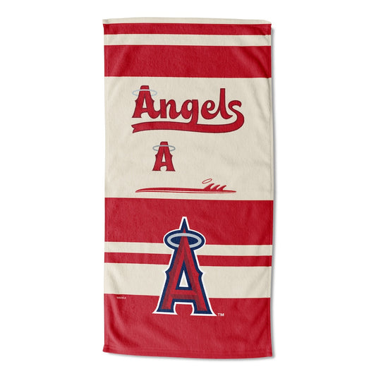Los Angeles Angels color block beach towel