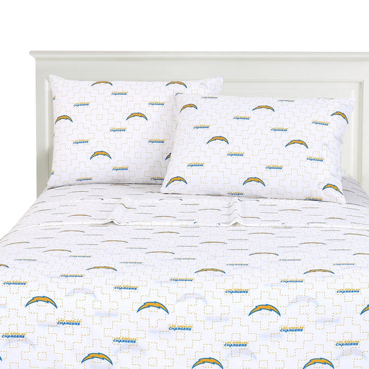 Los Angeles Chargers logo bedsheet set