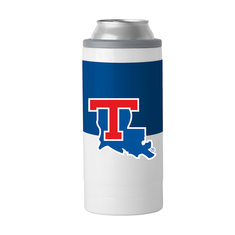 Louisiana Tech Bulldogs colorblock slim can coolie