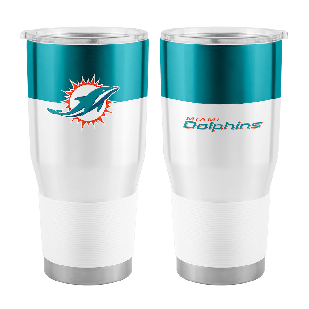 Miami Dolphins 30 oz color block travel tumbler