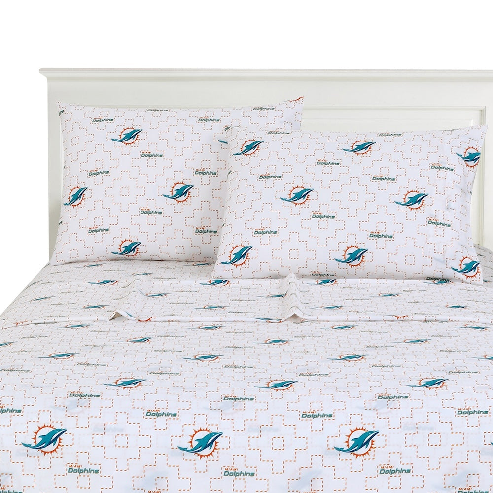 Miami Dolphins logo bedsheet set