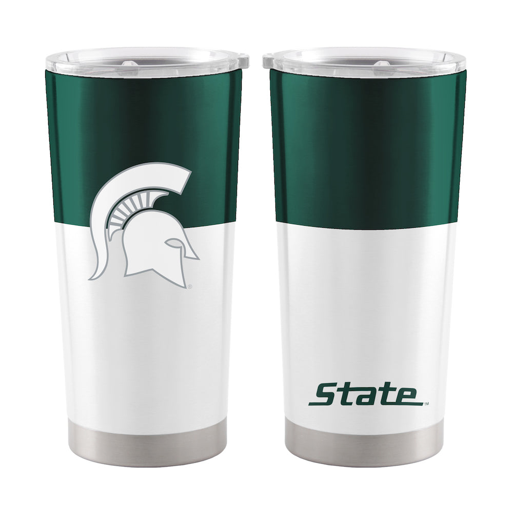 Michigan State Spartans 20 oz color block travel tumbler