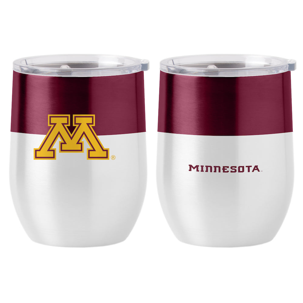 Minnesota Golden Gophers color block curved drink tumbler