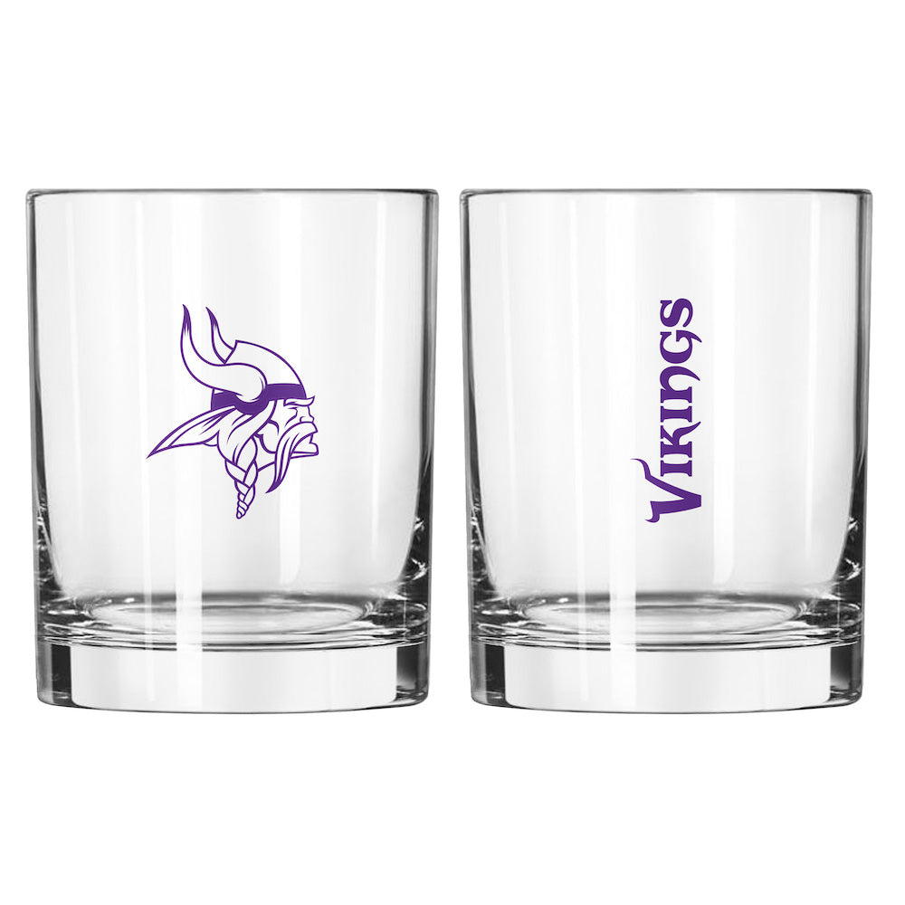 Minnesota Vikings Rocks Glass
