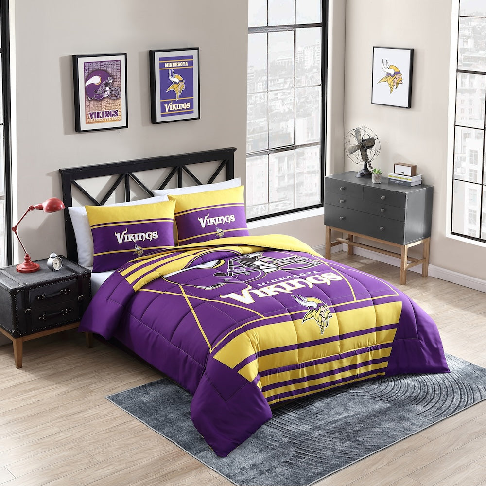 Buy NFL Minnesota Vikings Comforter Set with Shams - Queen Size ...