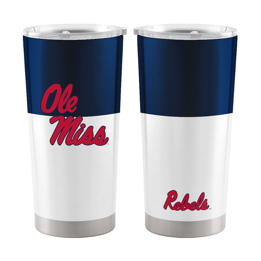 Mississippi Rebels 20 oz color block travel tumbler