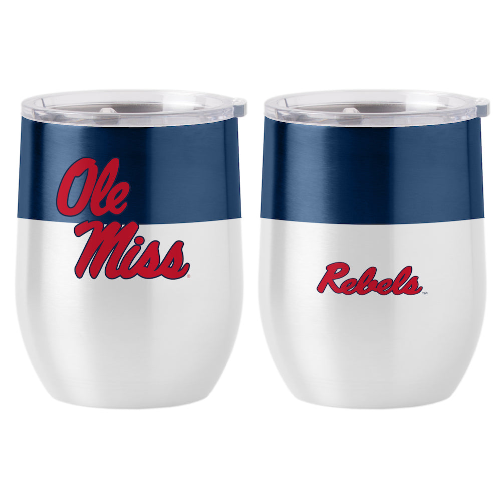 Mississippi Rebels color block curved drink tumbler