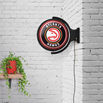 Atlanta Hawks Round Rotating Wall Sign Room View