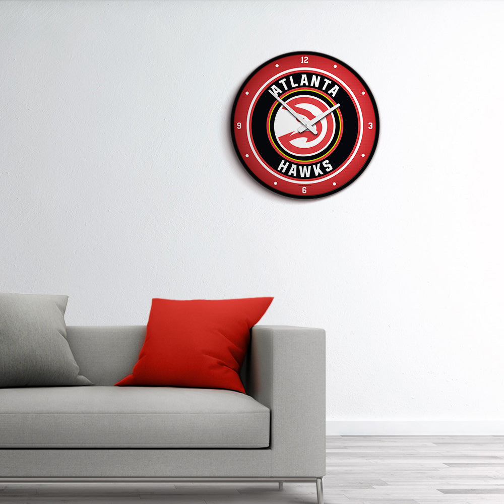 Atlanta Hawks Round Wall Clock Room View
