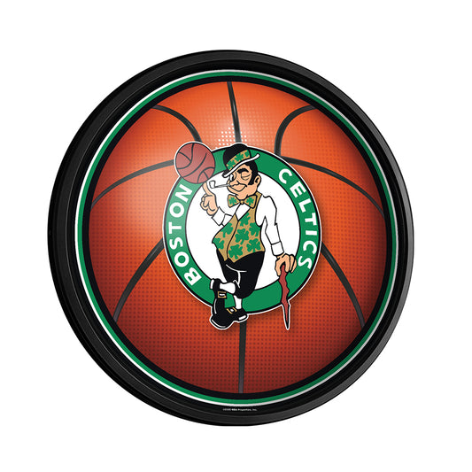 Boston Celtics Basketball Slimline Round Lighted Wall Sign