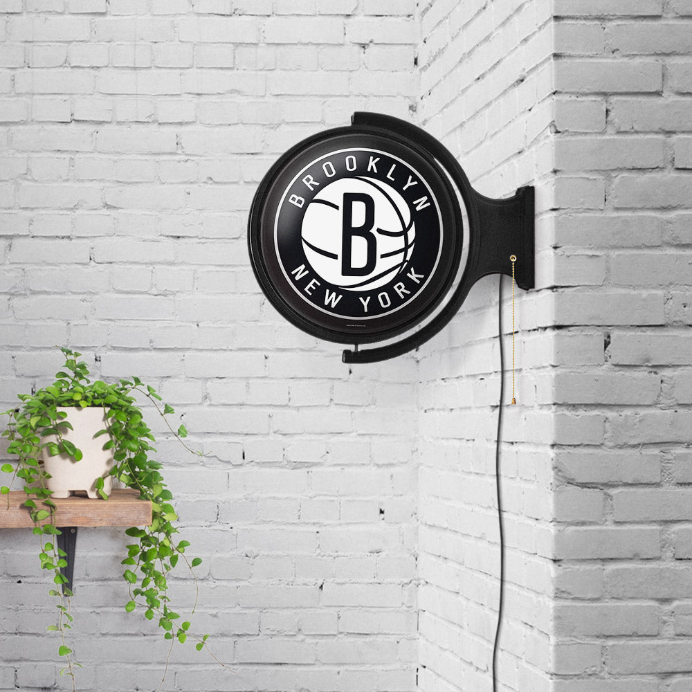 Brooklyn Nets Round Rotating Wall Sign Room View