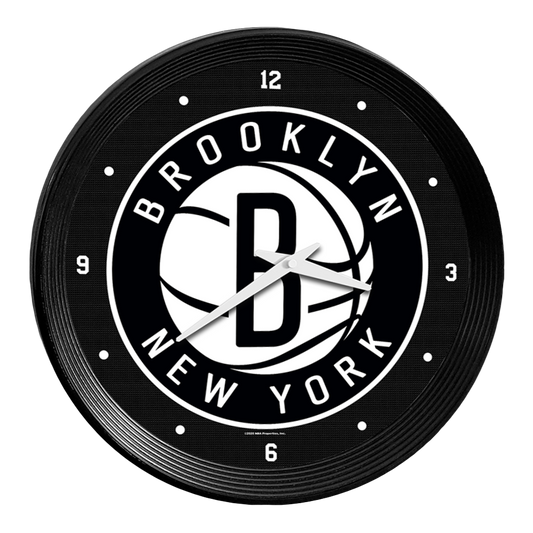 Brooklyn Nets Ribbed Wall Clock