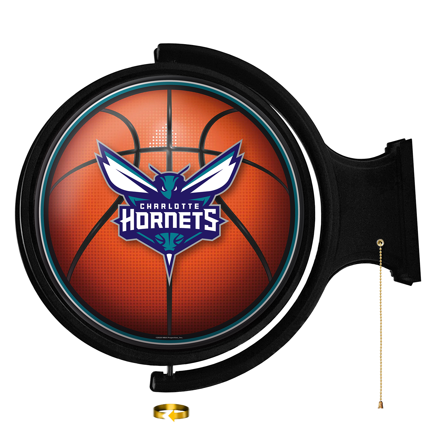 Charlotte Hornets Round Basketball Rotating Wall Sign