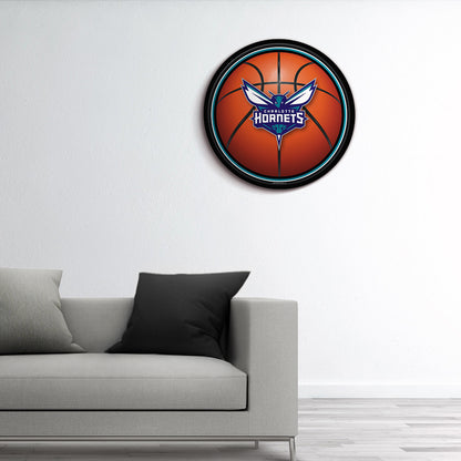 Charlotte Hornets Basketball Modern Disc Wall Sign Room View