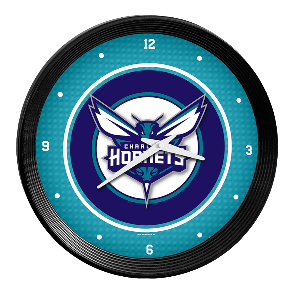 Charlotte Hornets Ribbed Wall Clock