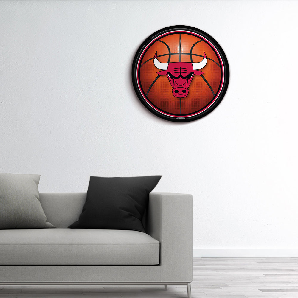 Chicago Bulls Basketball Modern Disc Wall Sign Room View