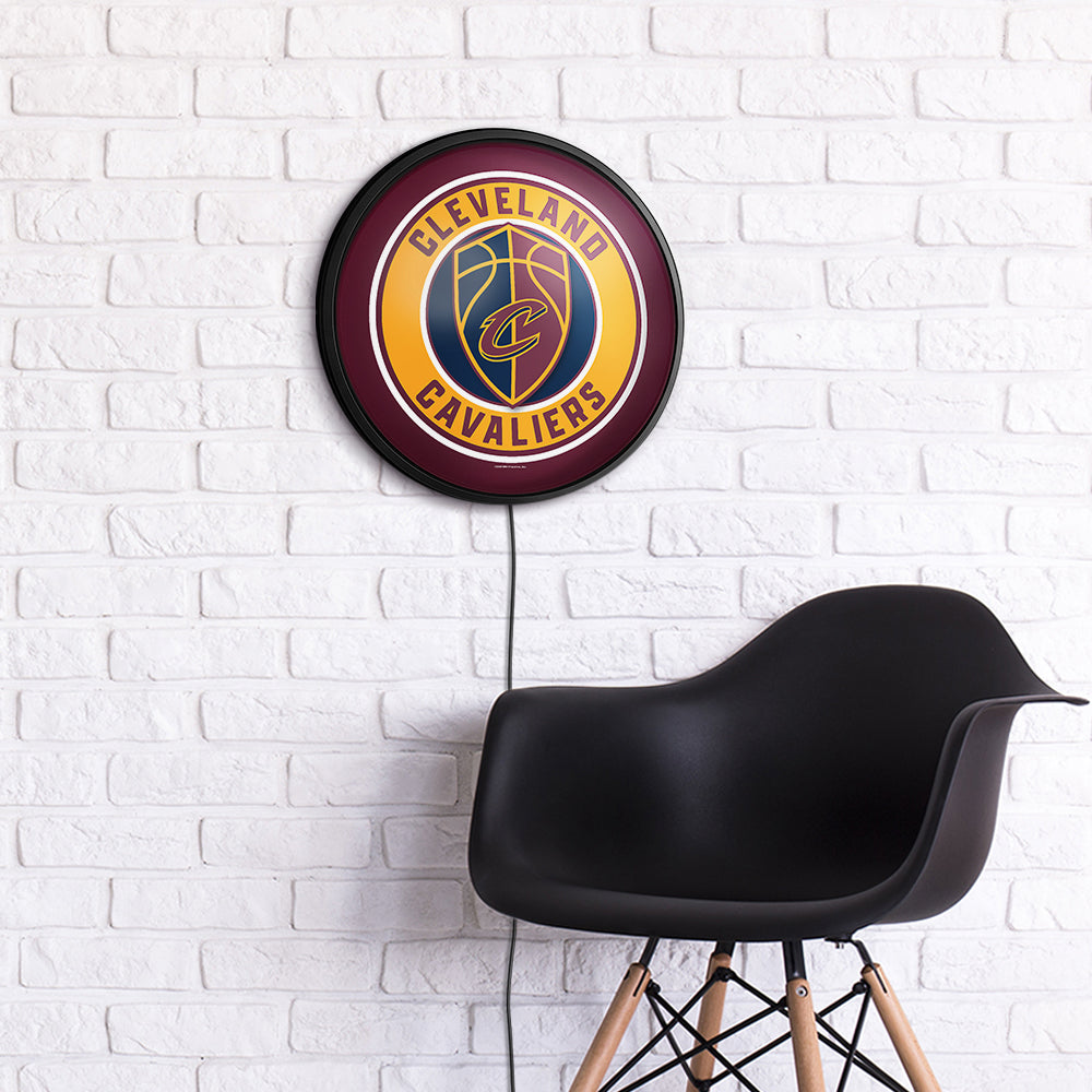 Cleveland Cavaliers Slimline Round Lighted Wall Sign Room View