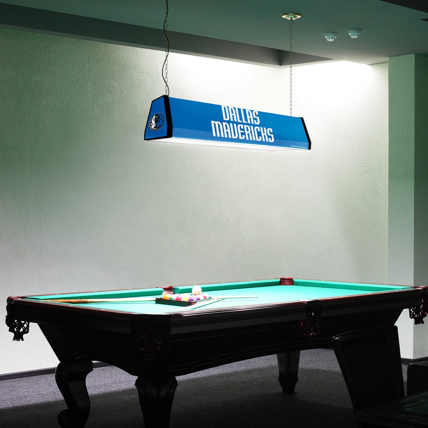 Dallas Mavericks Standard Pool Table Light Room View