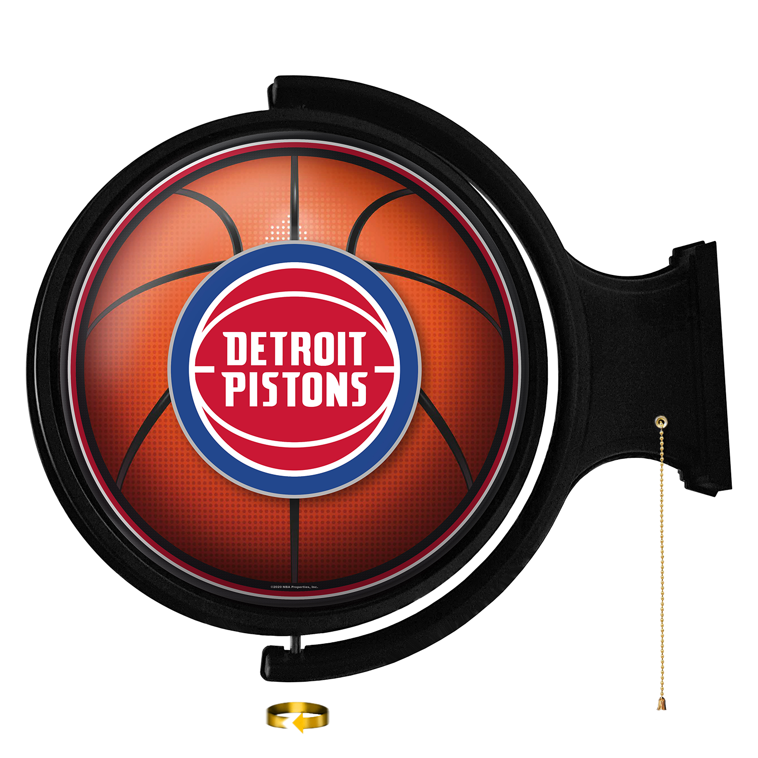 Detroit Pistons Round Basketball Rotating Wall Sign