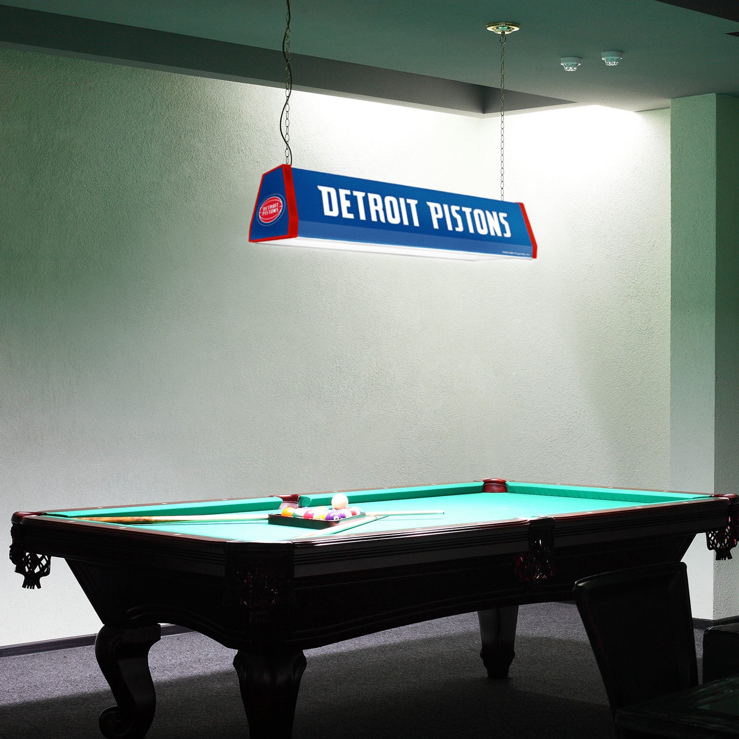 Detroit Pistons Standard Pool Table Light Room View