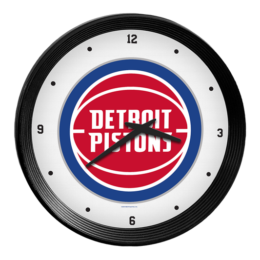 Detroit Pistons Ribbed Wall Clock