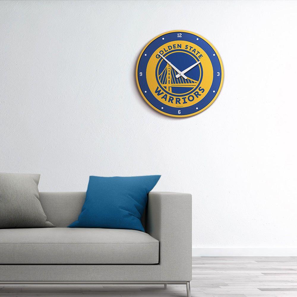 Golden State Warriors Round Wall Clock Room View