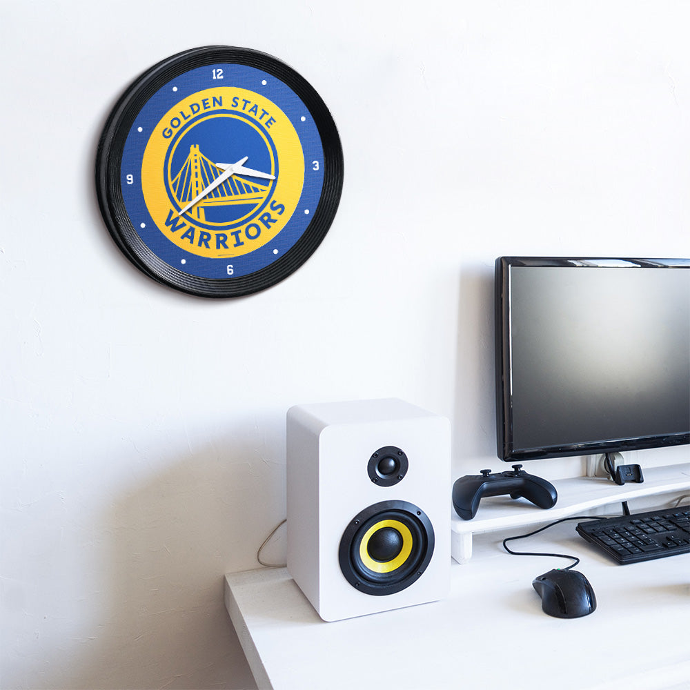 Golden State Warriors Ribbed Wall Clock Room View