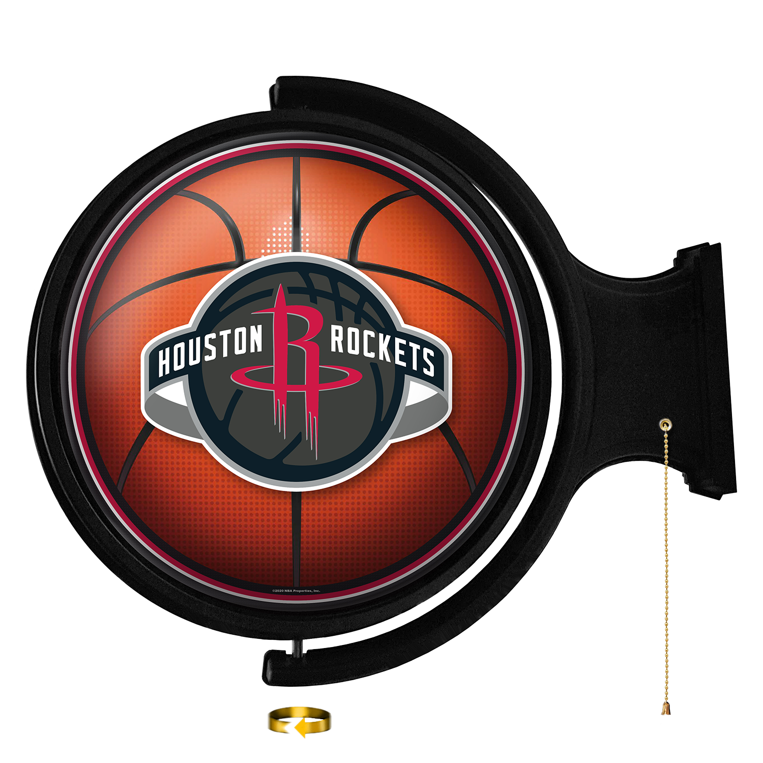 Houston Rockets Round Basketball Rotating Wall Sign