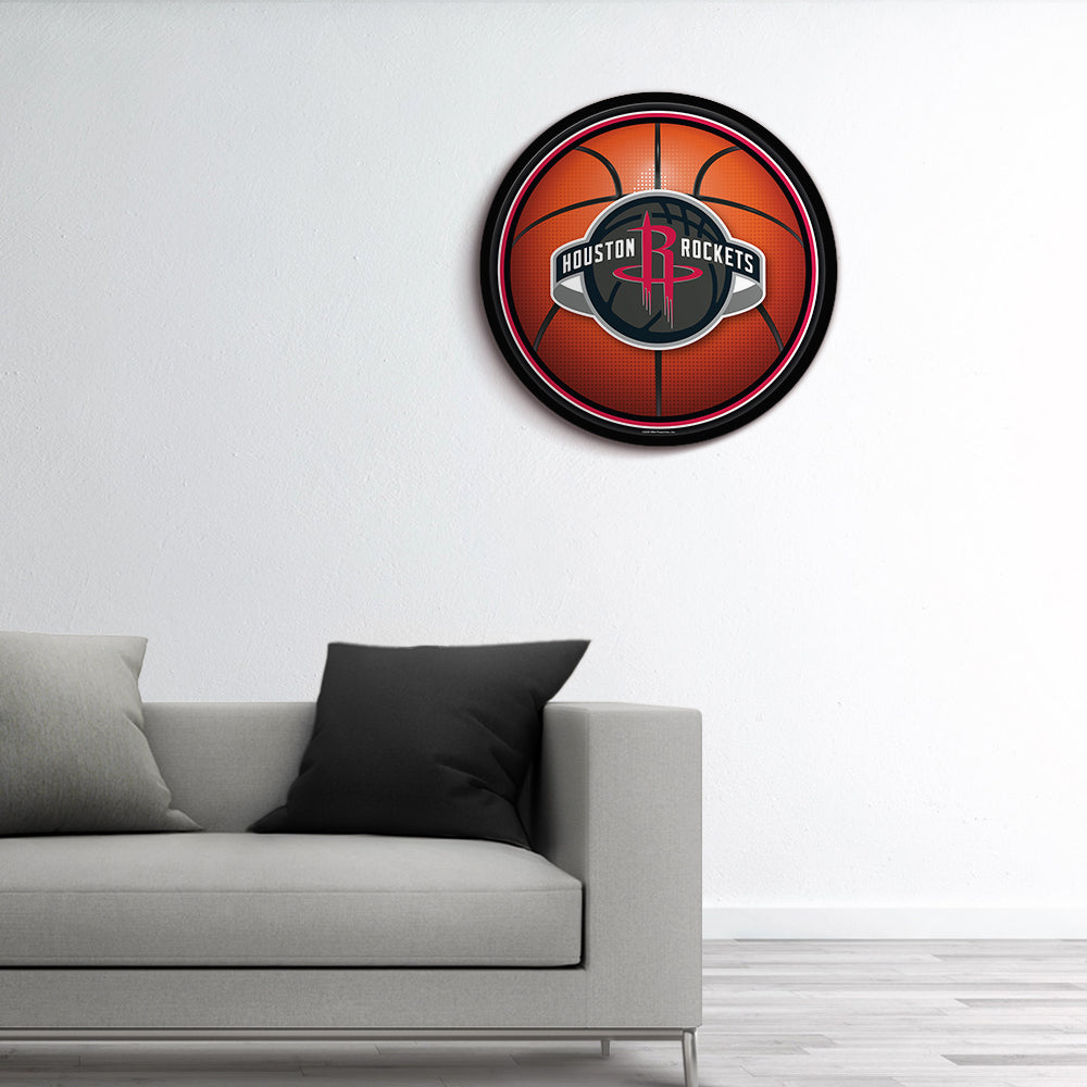Houston Rockets Basketball Modern Disc Wall Sign Room View