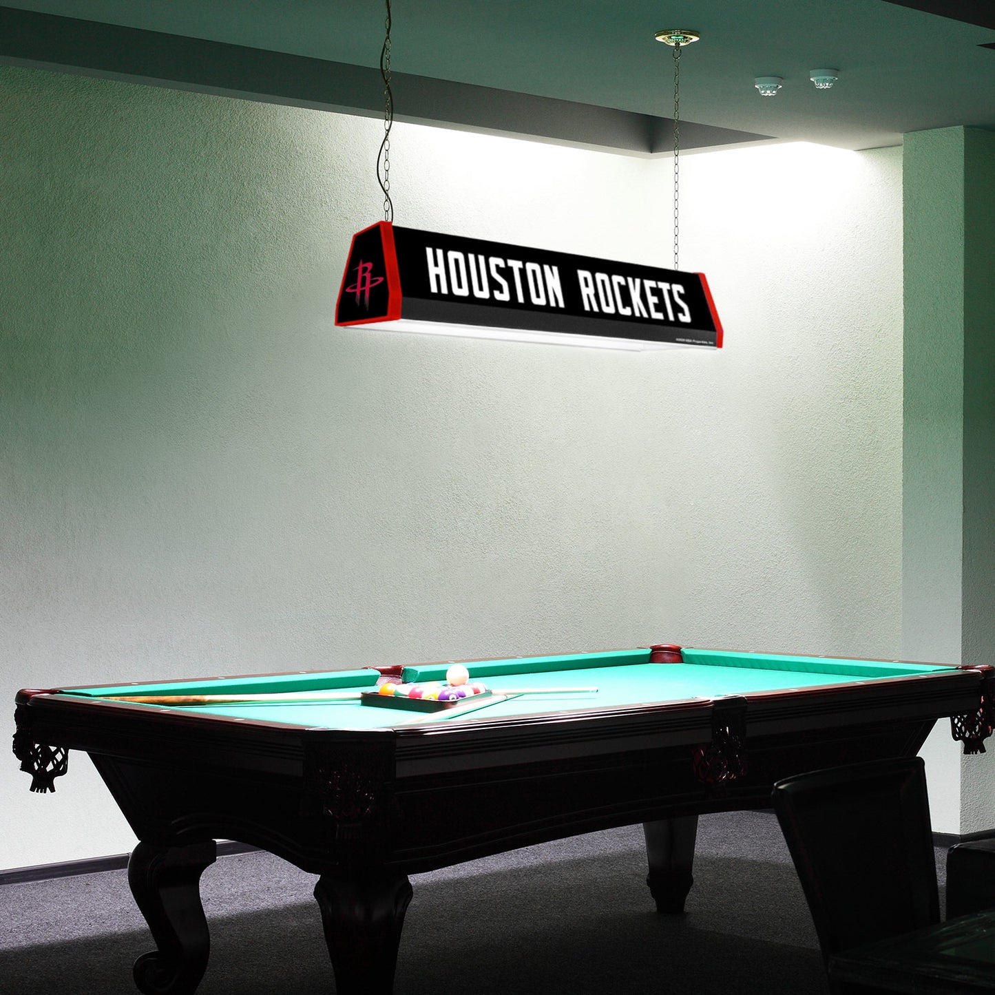 Houston Rockets Standard Pool Table Light Room View