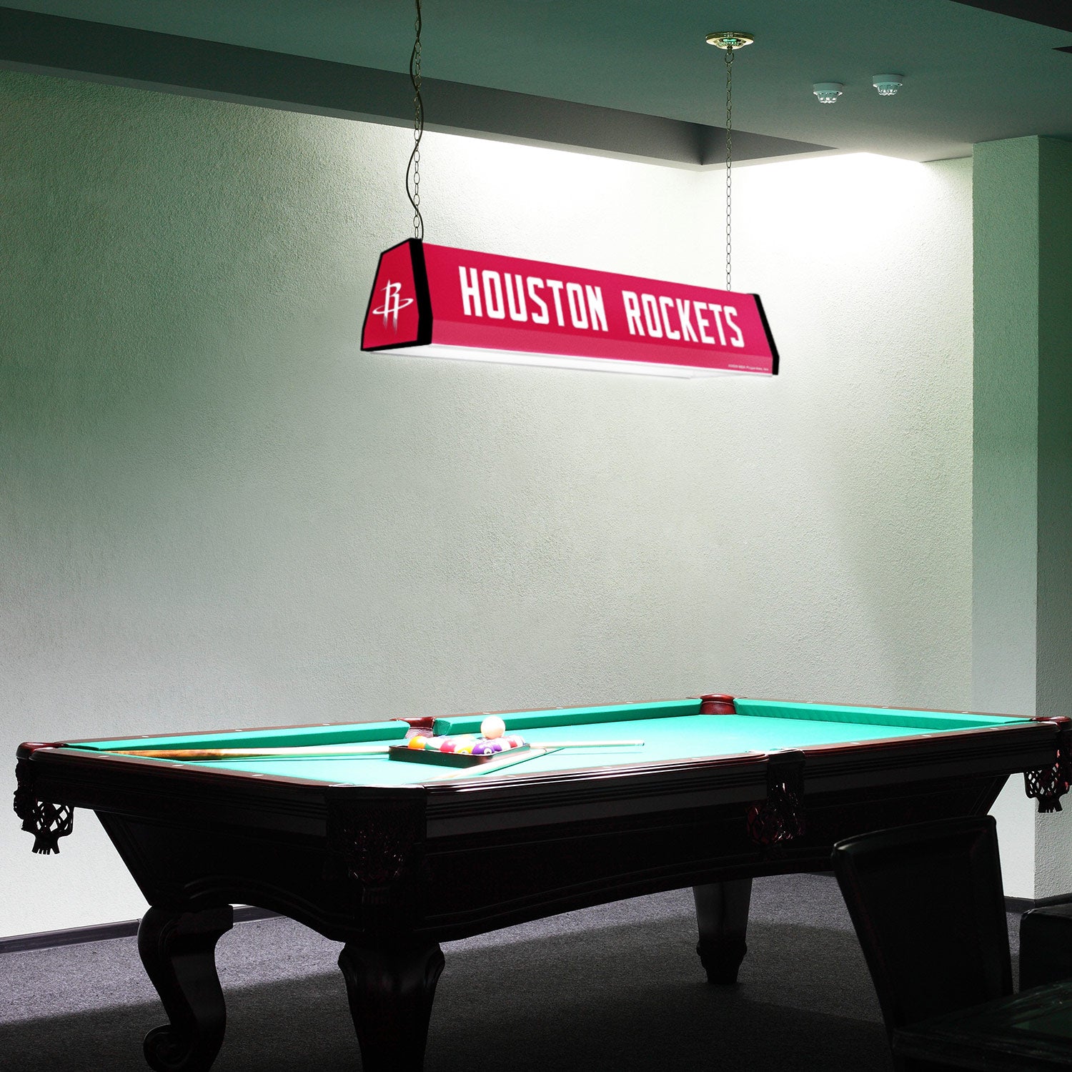 Houston Rockets Standard Pool Table Light Room View
