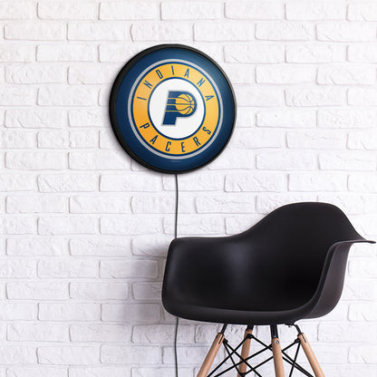 Indiana Pacers Slimline Round Lighted Wall Sign Room View