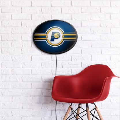 Indiana Pacers Slimline Oval Lighted Wall Sign Room View
