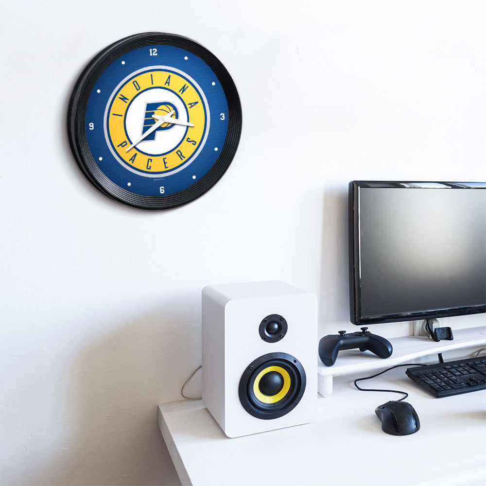 Indiana Pacers Ribbed Wall Clock Room View