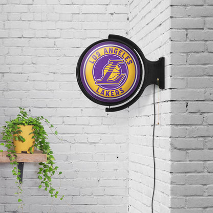 Los Angeles Lakers Round Rotating Wall Sign Room View