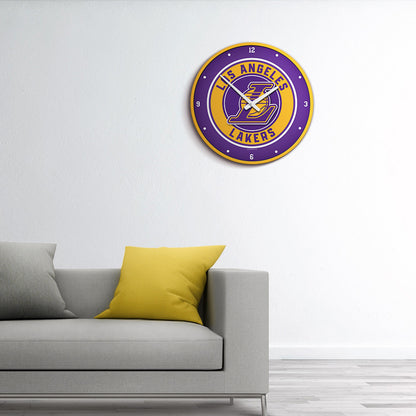 Los Angeles Lakers Round Wall Clock Room View