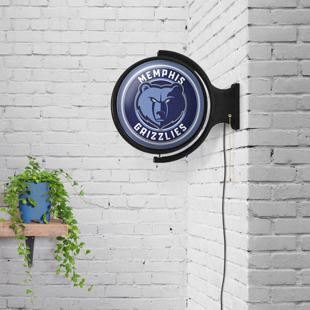 Memphis Grizzlies Round Rotating Wall Sign Room View