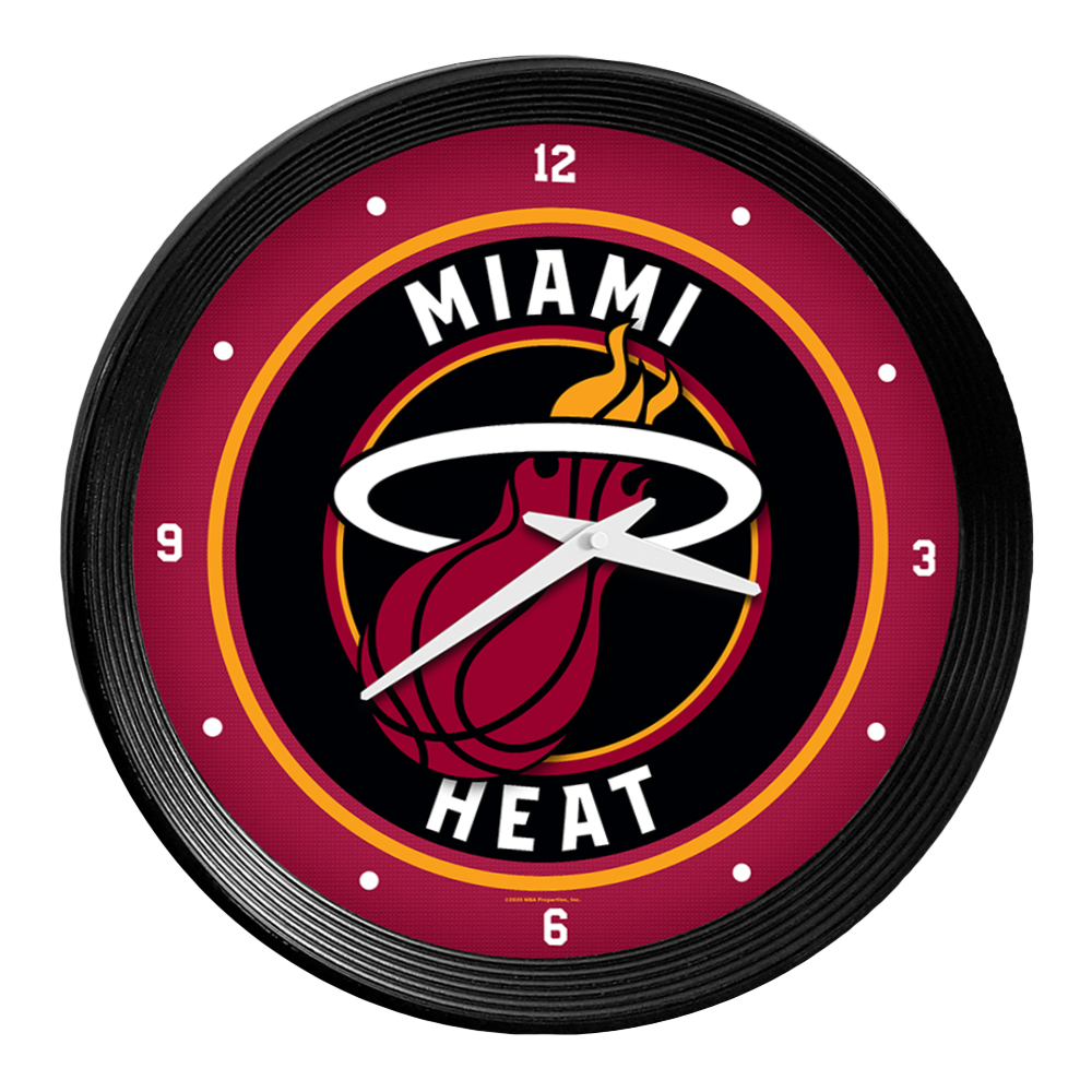 Miami Heat Ribbed Wall Clock