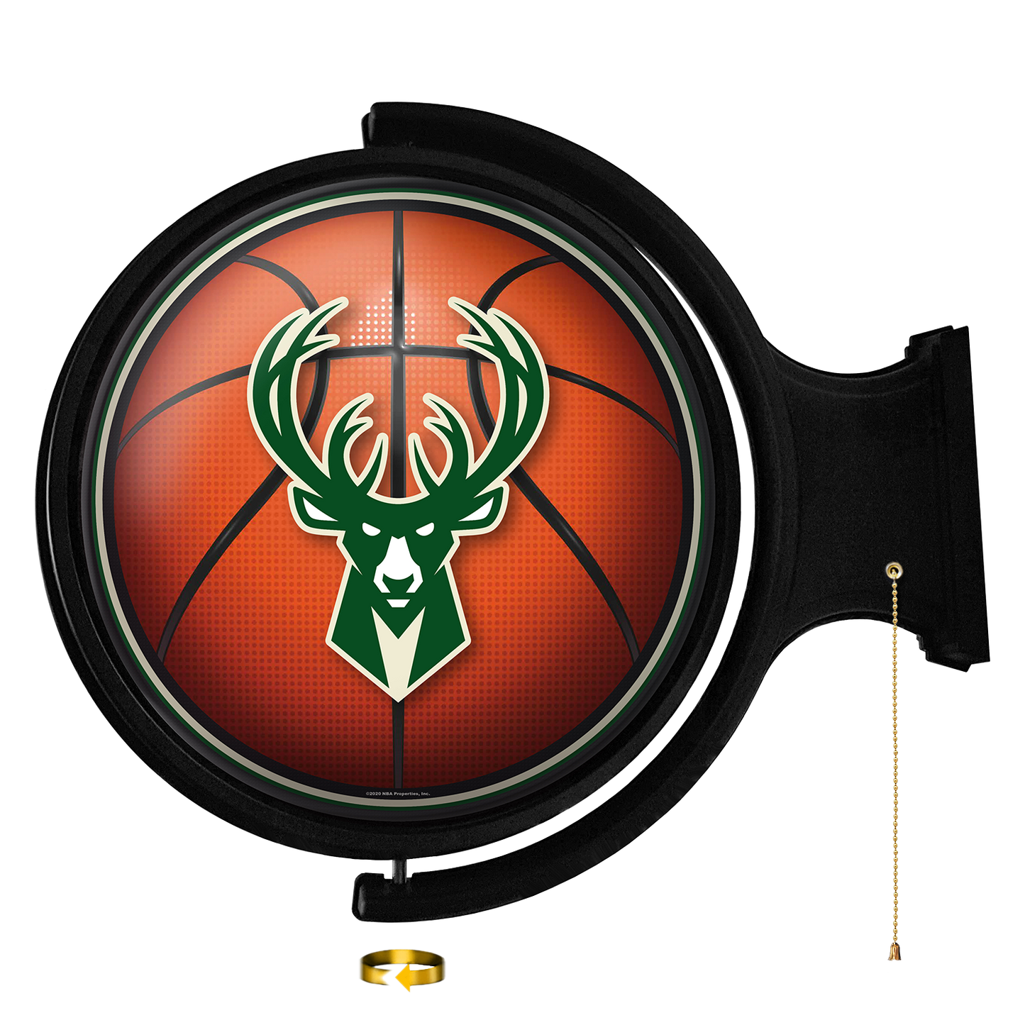Milwaukee Bucks Round Basketball Rotating Wall Sign