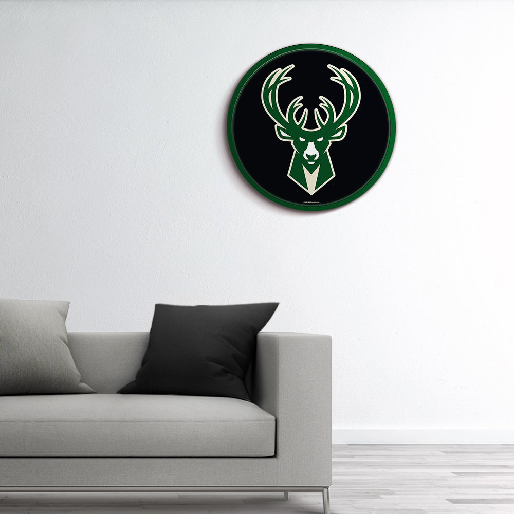 Milwaukee Bucks Modern Disc Wall Sign Room View