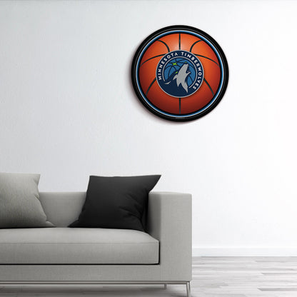 Minnesota Timberwolves Basketball Modern Disc Wall Sign Room View