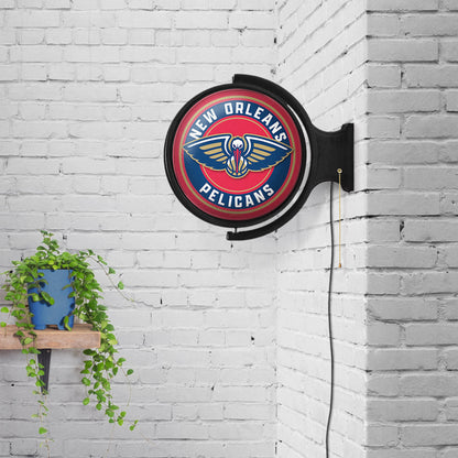 New Orleans Pelicans Round Rotating Wall Sign Room View