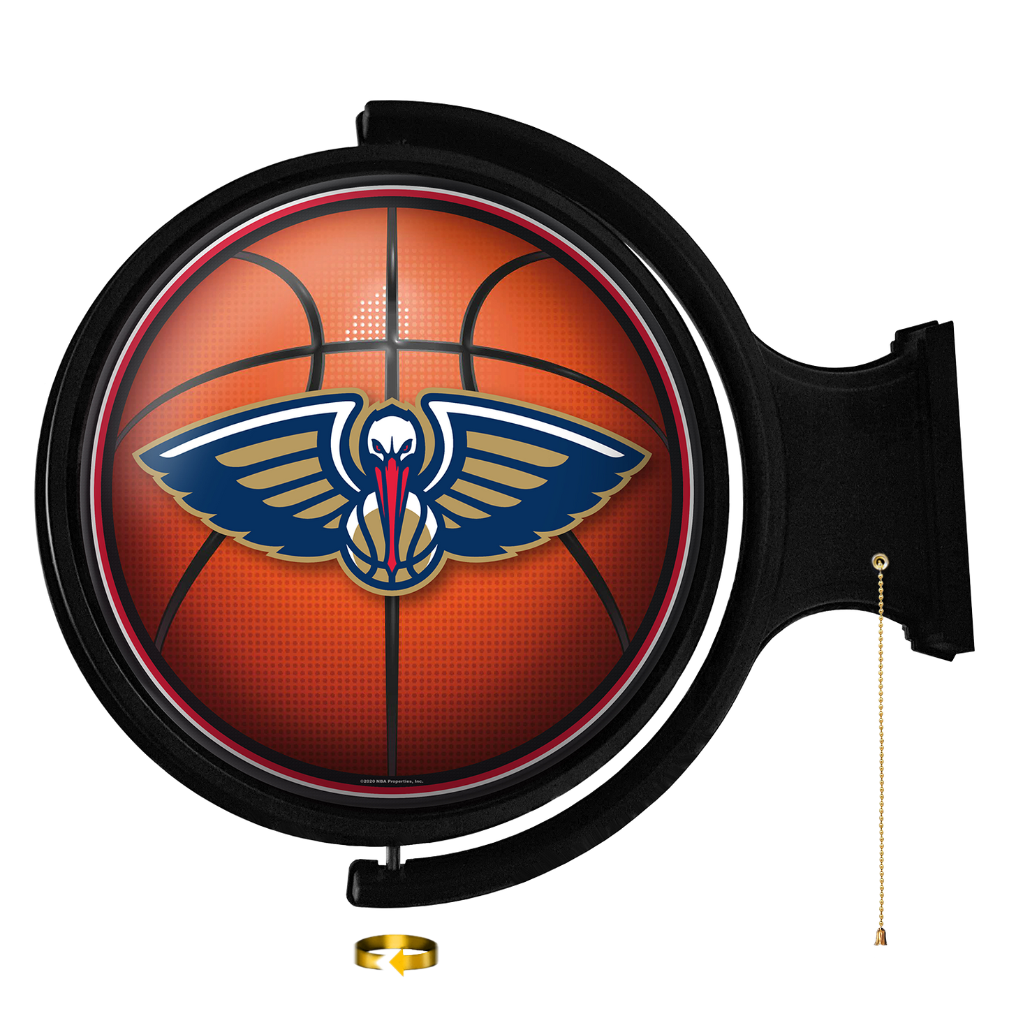New Orleans Pelicans Round Basketball Rotating Wall Sign